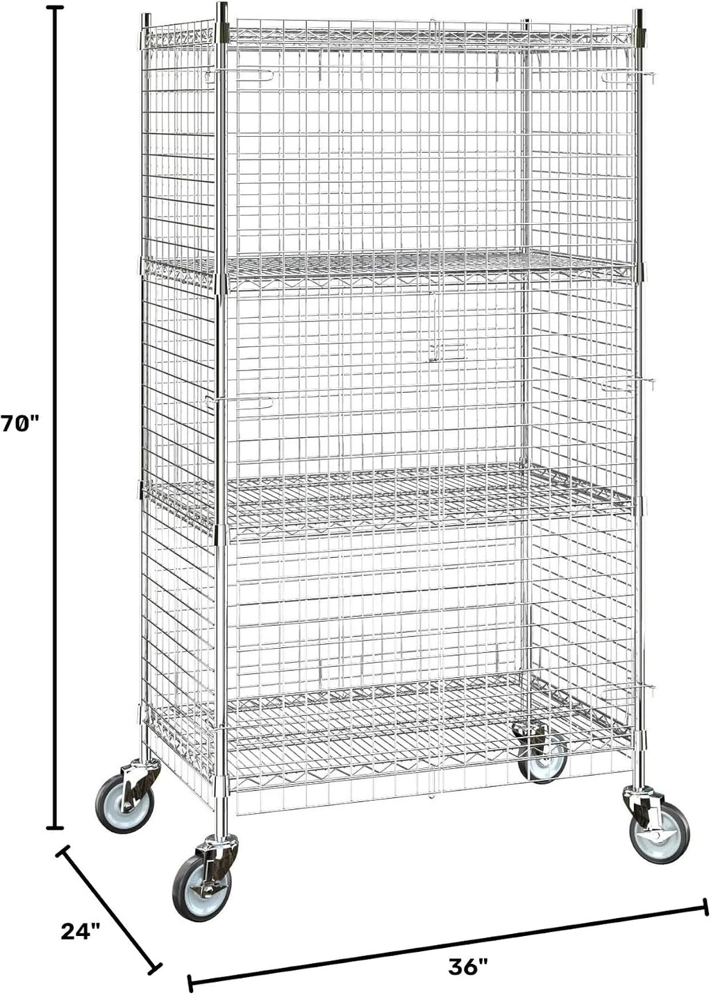 24"x36"x70" Metal Wire Chrome Security Heavy Duty Commercial NSF