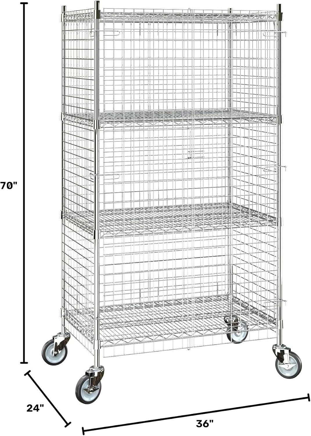 24"x36"x70" Metal Wire Chrome Security Heavy Duty Commercial NSF