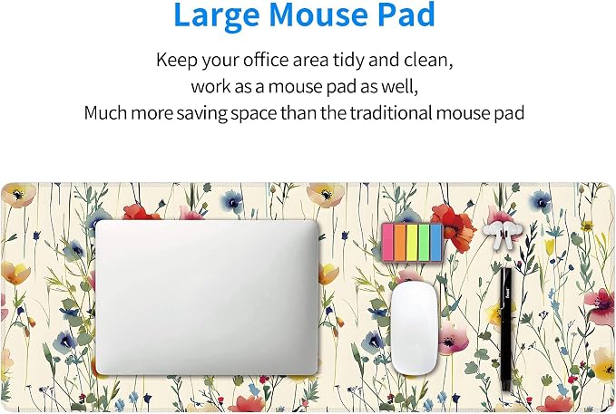 Wild Flowers Large Mouse Pad, Gaming Keyboard Desk Pad, Extended Mouse Mat - Image 8