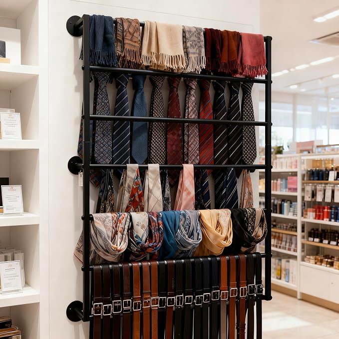 Wall Mounted Display Rack, 7-Layer Wrapping Paper Ribbon Organizer Scarves Tie - Image 8