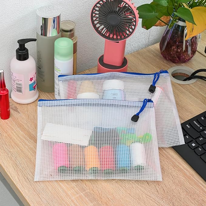 AUSTARK 20 Pcs Zipper File Bags, Plastic Mesh Pouch, Board Game Storage Bag - Image 5
