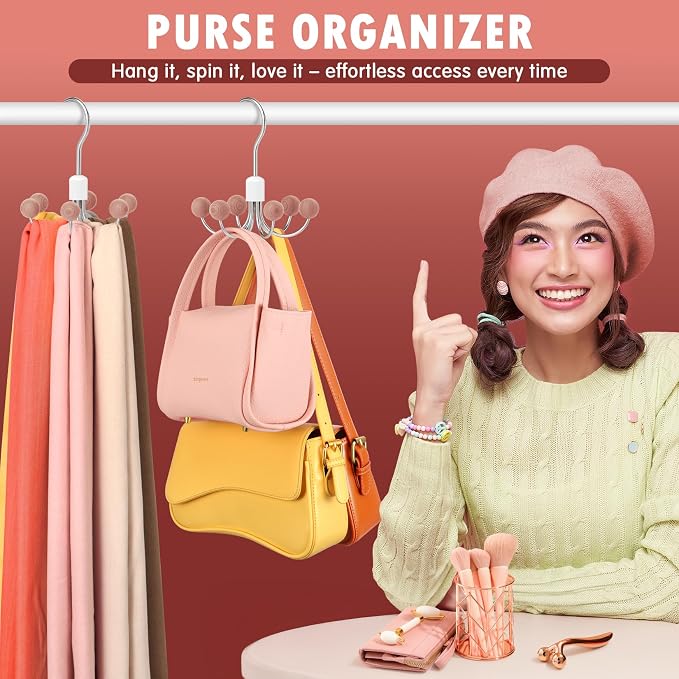 DOIOWN Purse Organizer, 4 Pack Space Saving Purse Hangers - Image 2