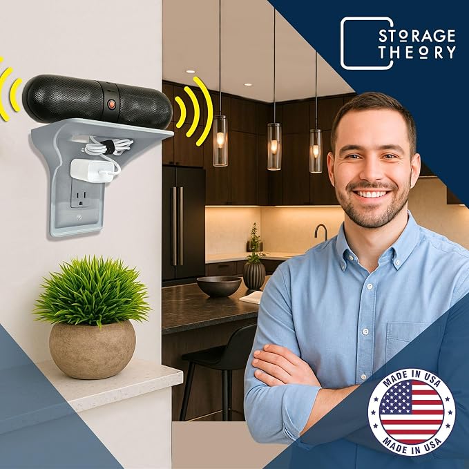 BeraTek Power Perch Wall Outlet Shelf | Declutter & Reclaim Counter Space | - Image 4