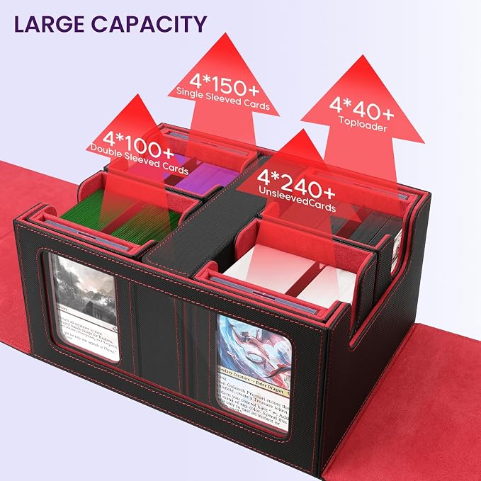 Card Storage Box for MTG with Commander Display for Trading Cards 400+ - Image 3