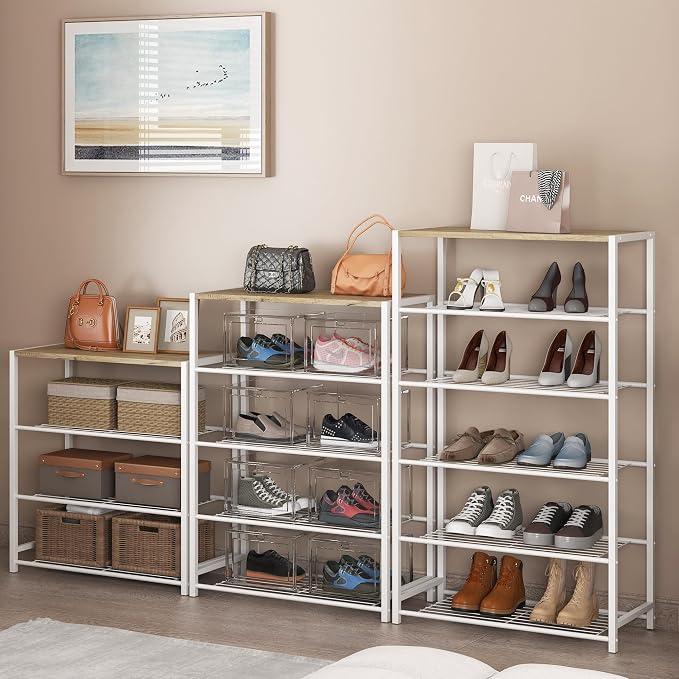 Yusong Shoe Rack Organizer, 6 Tier Industrial Shoe Storage Shelf, Narrow Sturdy - Image 7