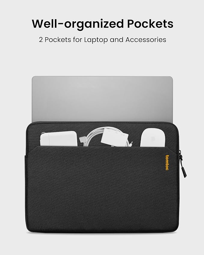 tomtoc Slim Laptop Sleeve for 15.6-16.2 Inch Lenovo ThinkPad, HP Pavilion/Envy - Image 3