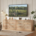 LEYAOYAO Rattan Dresser for Bedroom Set of 2, Boho 48" Wide 6 Drawer Dresser by LEYAOYAO-Findtheshiningpointofyourideallife%EF%BC%81