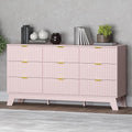 Fluted 9 Drawer Dresser, 57.1" Wide Modern Boho Chest of Drawers, Wooden by BORNOON