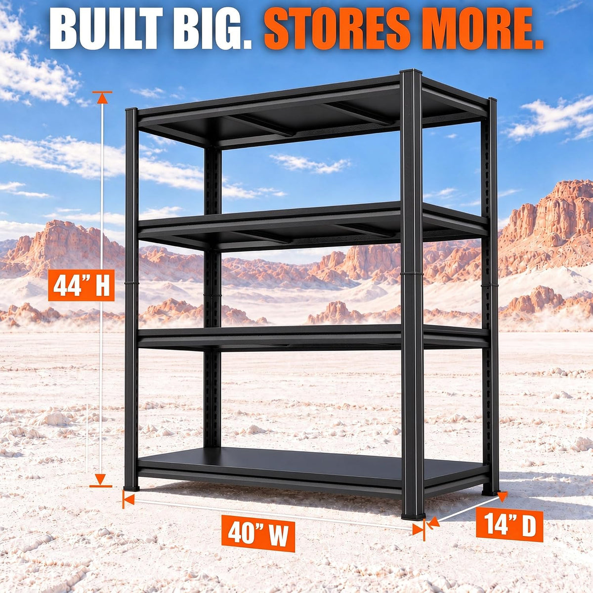 Garage Shelving 44"H x 40"W x 14"D Heavy Duty Storage Shelves Boltless