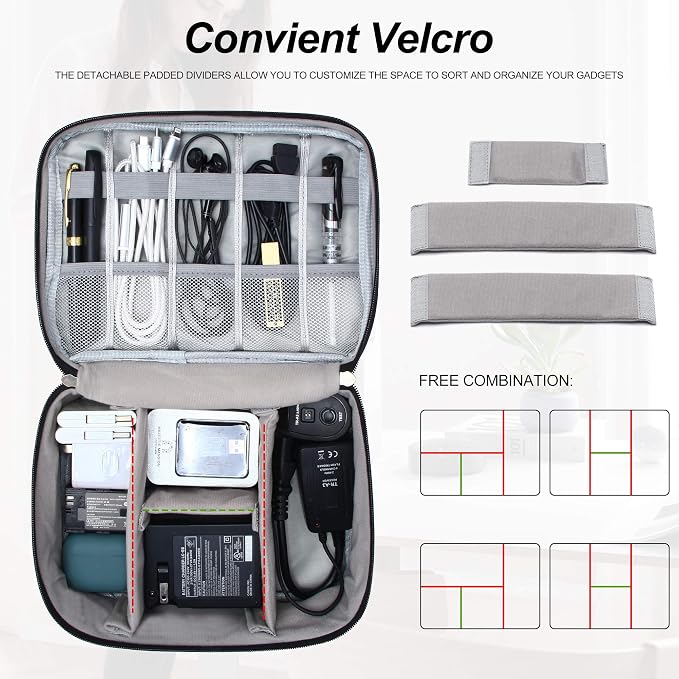 SELLYFELLY Electronic Bag Travel Cable Accessories Bag Waterproof Double Layer - Image 6