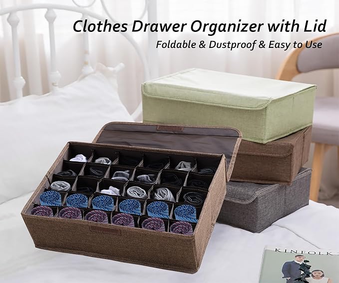 AARAINBOW 2 Packs Underwear Socks Ties Storage Organizer - Image 3