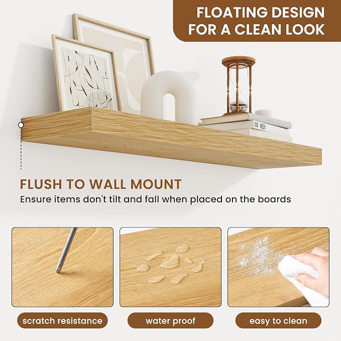 fuqing Floating Shelves for Wall, Wall Mounted Wood Floating Shelf - Image 5