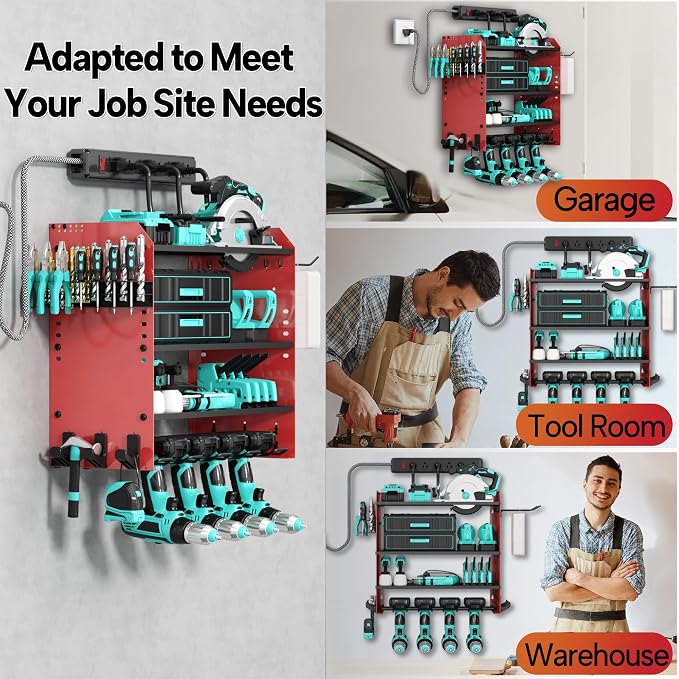 4 Layer Heavy Duty Power Tool Organizer Wall Mount - Image 8