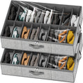 32 Pairs Shoe Organizer Under Bed, Underbed Shoe Storage Boxes Bins