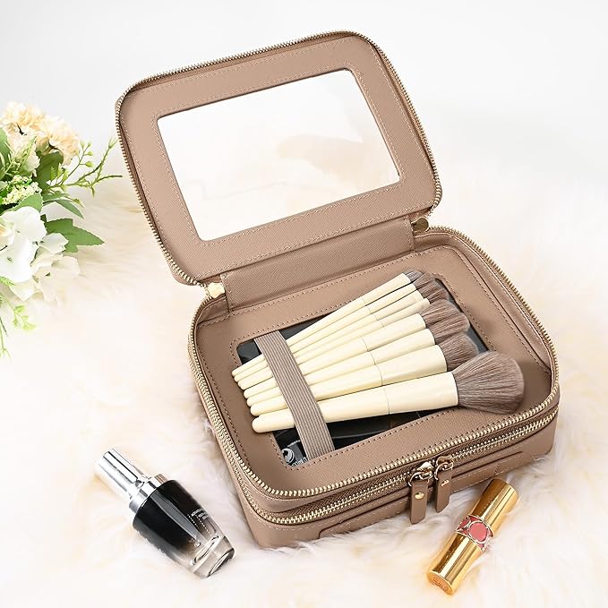 Aveniee Large Clear Makeup Bags, Double Layer Cosmetic Bags - Image 2