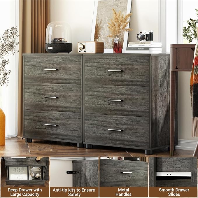 Aheaplus Closet Drawers Set of 2, Wood Closet Organizers and Storage - Image 4