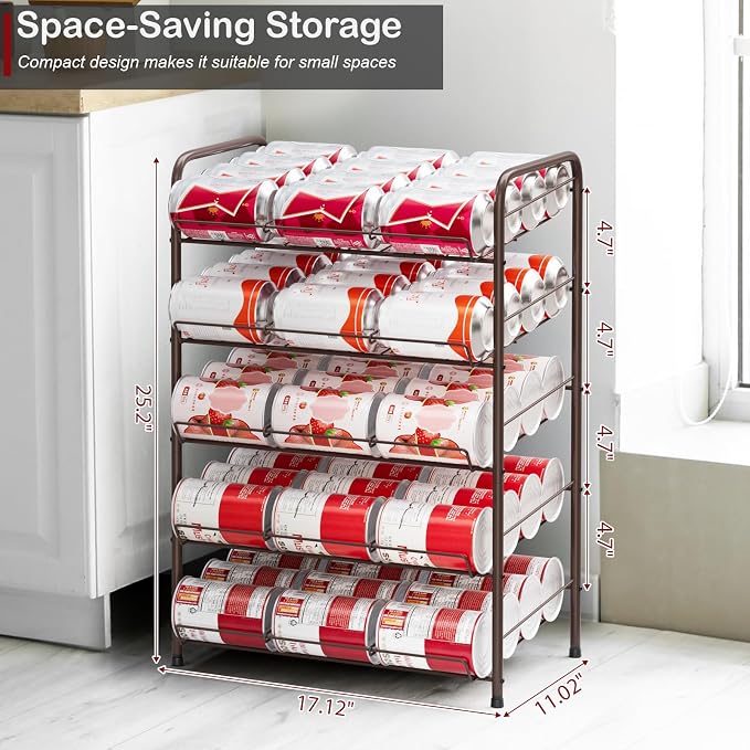 Vrisa Can Rack Organizer 5 Tier Cans Storage Organizer - Image 2