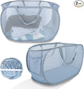Extra Large Mesh Pop Up Laundry Hamper 2 Pack, 100L Foldable Laundry Baskets by NairSnow