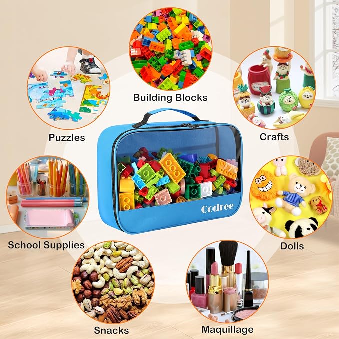 codree 6 Pack Large Oxford Cloth Toy Storage Bags, 13 x 8.5 x 3.9 Inch Visible - Image 5