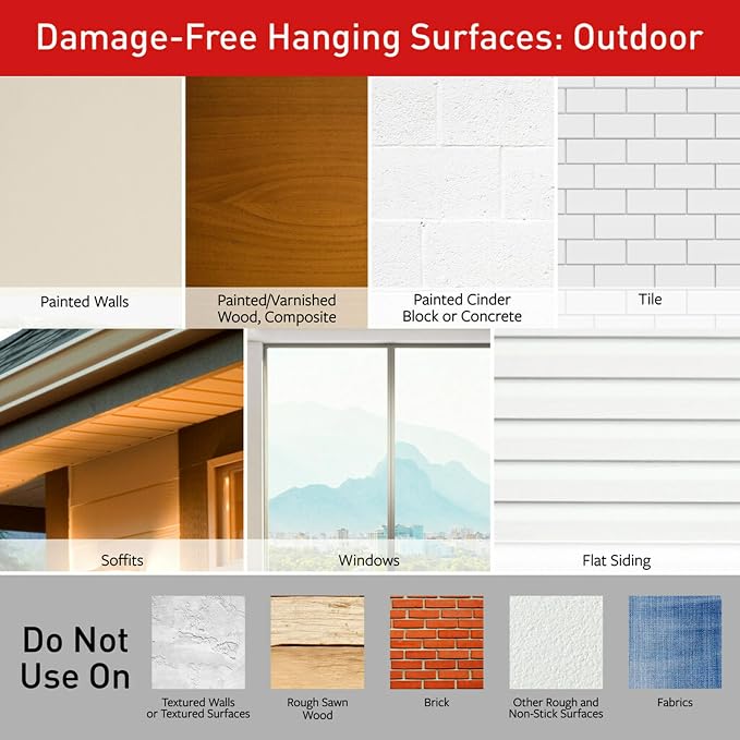 Command Outdoor Large Hooks, Holds up to 5 lbs, Damage Free Hanging Wall Hooks - Image 9
