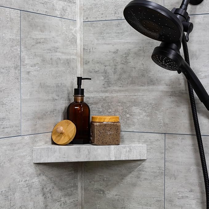 Palisade Vinyl Waterproof Corner Shower Shelf in Wind Gust/Urban Coast - Image 2