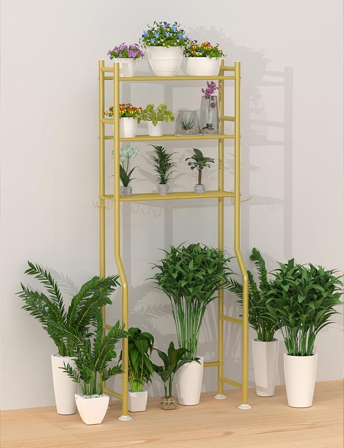 3-Tier Over The Toilet Storage, Freestanding Metal Bathroom Shelves - Image 2