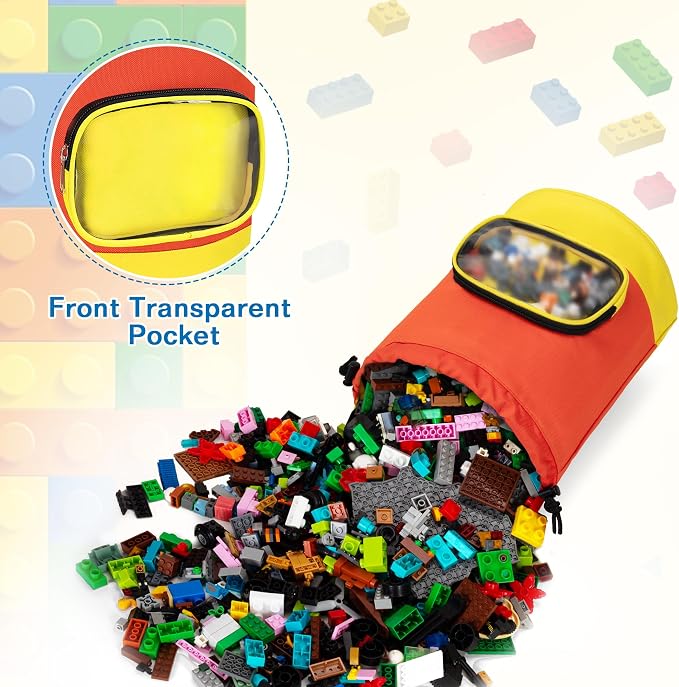 Drawstring Toy Storage Bag for Building Bricks, Building Blocks, Board Games - Image 3