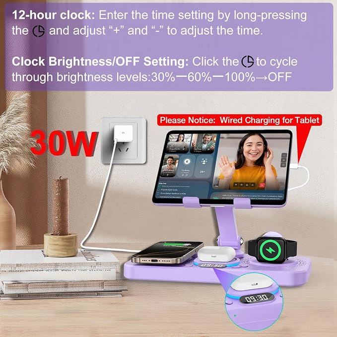 30W Charging Station for Apple Products, Foldable Wireless Charger - Image 4