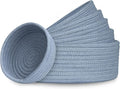 Small Shelf Storage Baskets for Organizing, 6 Pack Round Cotton Rope Bins by Cazzon