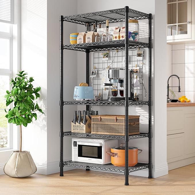 REIBII Wire Shelving Rack 5-Tier Metal Shelves - Image 2