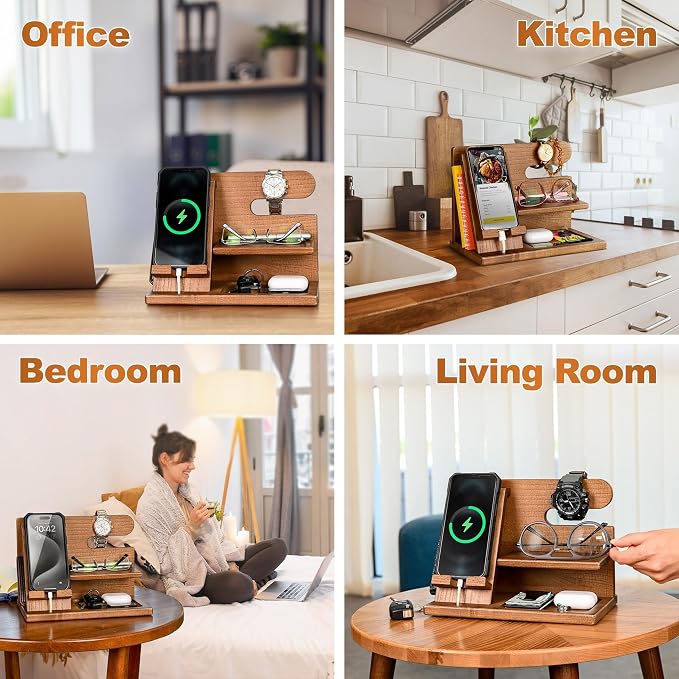TESLYAR Wood Phone Docking Station - Image 6