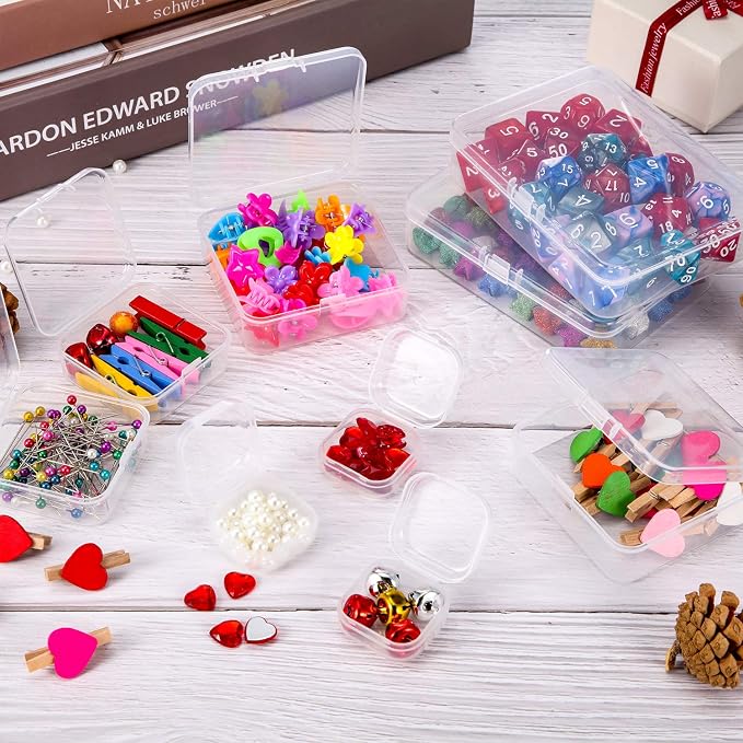 SATINIOR 24 Packs Small Clear Plastic Beads Storage Containers Box - Image 4