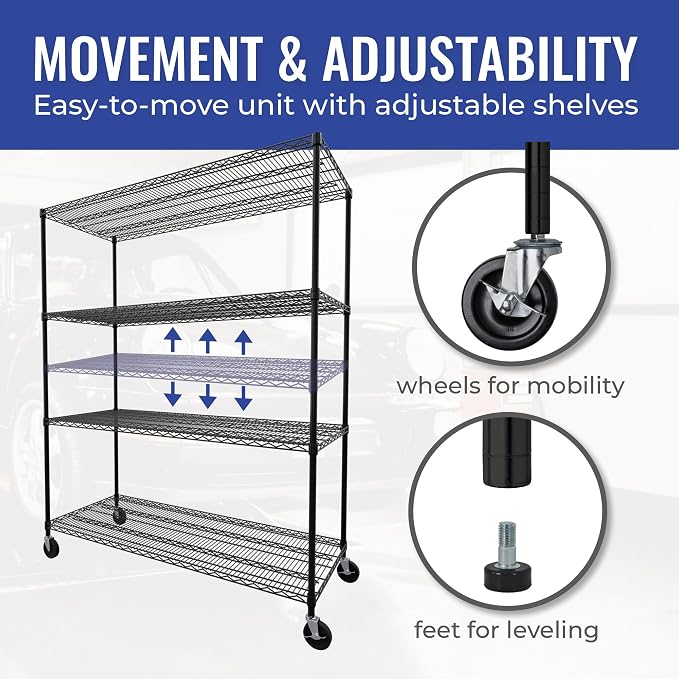 SafeRacks - NSF Certified Storage Shelves, Heavy Duty Steel Wire Unit - Image 5