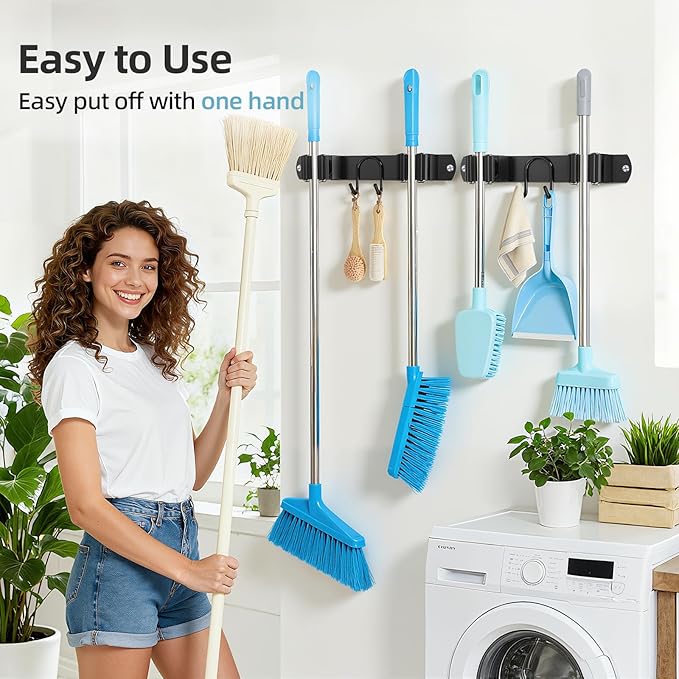 Broom Holder Wall Mount, Broom Hanger - Image 5