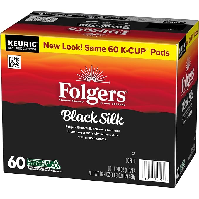 Folgers Black Silk Coffee, Dark Roast, Keurig K-Cup Pods - Image 5