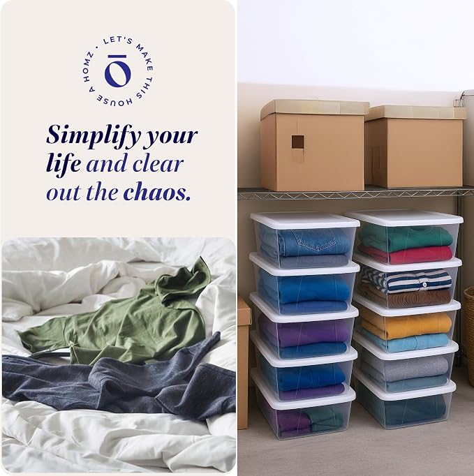 HOMZ 10-Pack Snaplock, Small Clear Plastic Storage Organizer Bins w/ Lids - Image 6