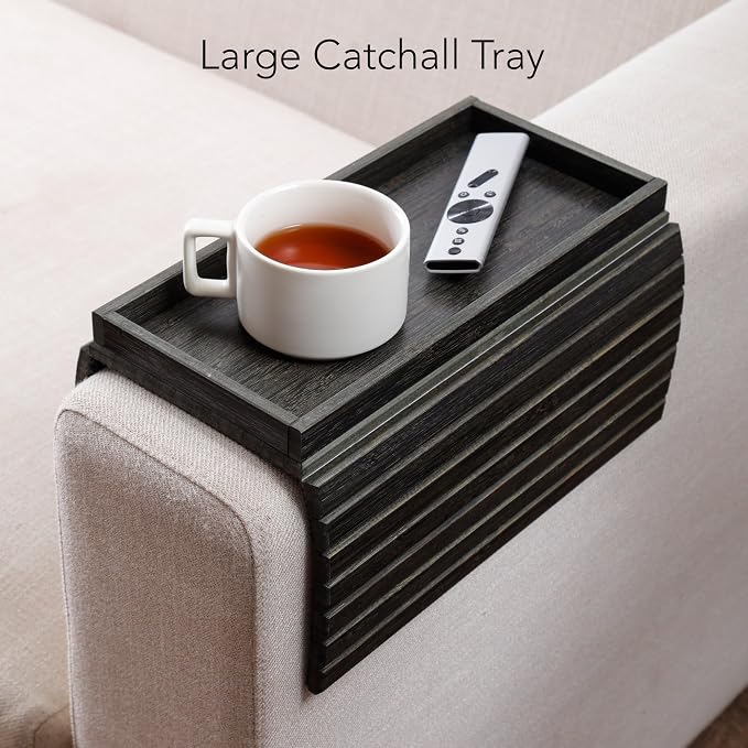 DETOR Sofa Arm Tray with Spacious 12.4" x 5.4" Storage Box, Enhanced Non-Slip - Image 8
