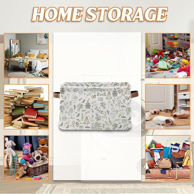 Rectangle Wedding Nursery Storage Basket, Wed Collapsible Storage Box Bin - Image 4