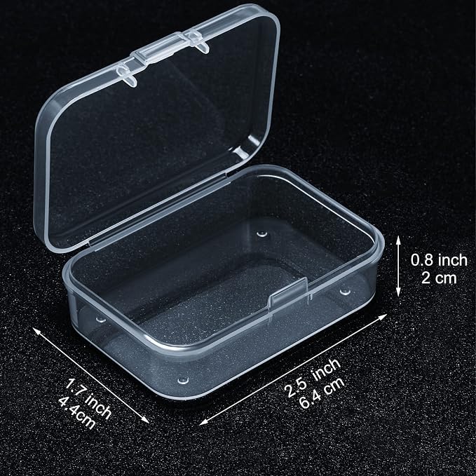 SATINIOR 24 Packs Small Clear Plastic Beads Storage Containers Box - Image 2