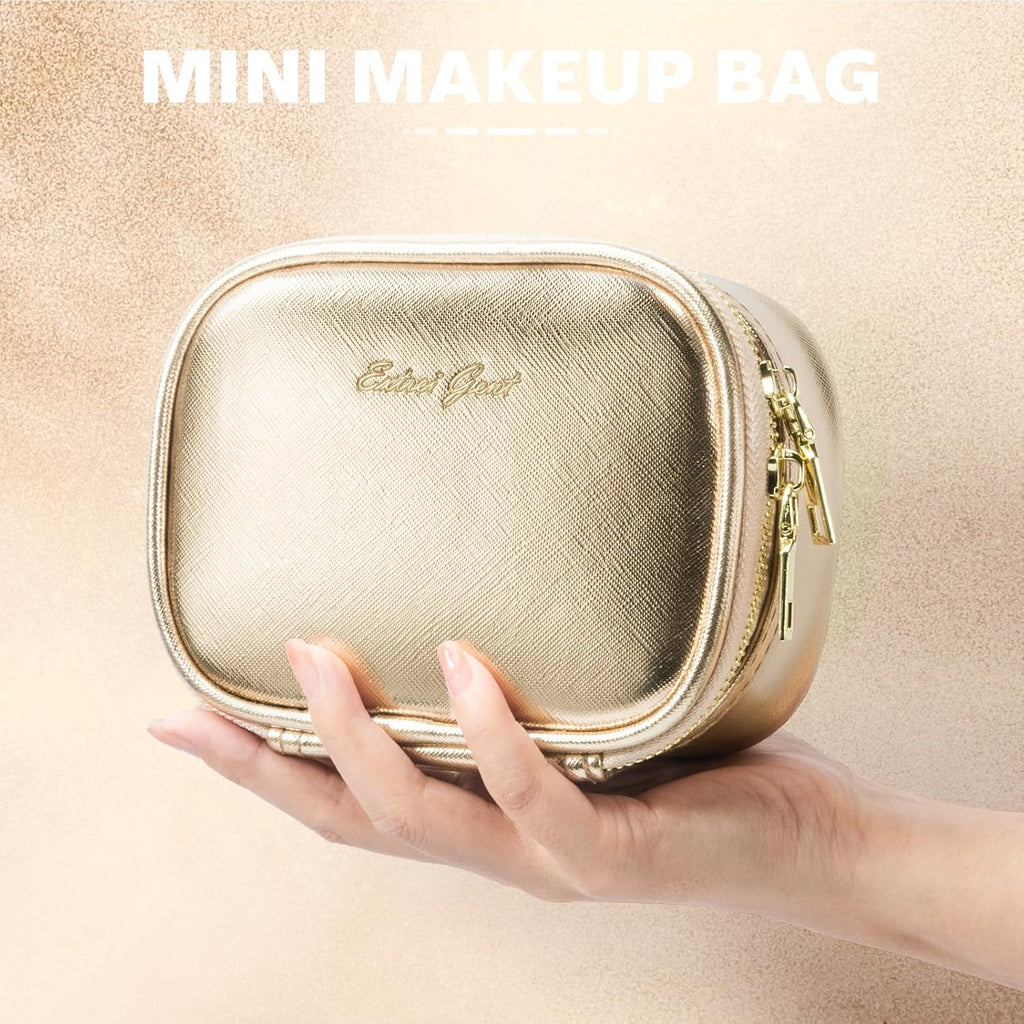 Mini Makeup Bag with Led Mirror, Small Travel Make up Bag 3 Light