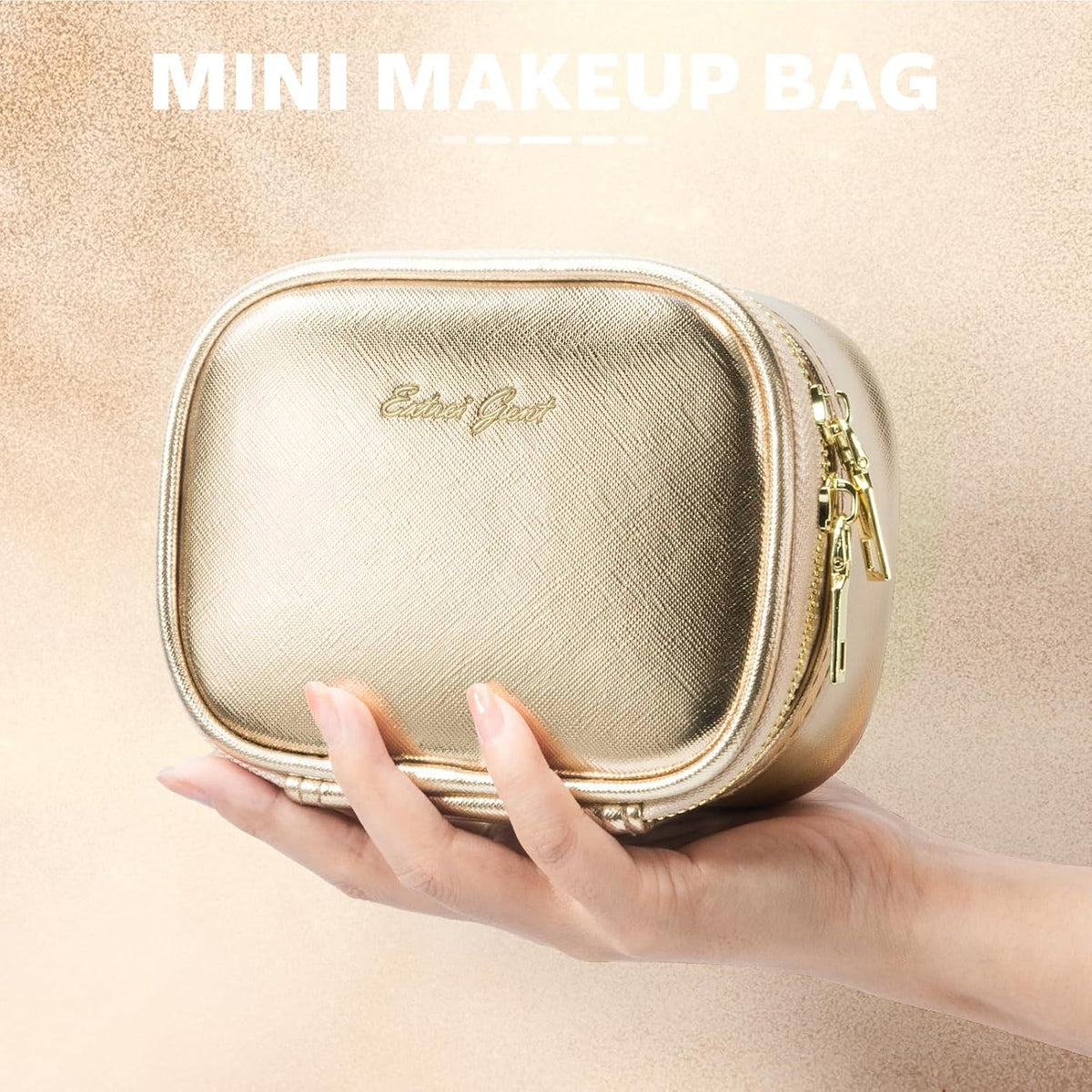 Mini Makeup Bag with Led Mirror, Small Travel Make up Bag 3 Light