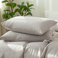 MooMee Bedding Pillowcases Pack of 2 100% Washed Cotton Linen Like Textured by MOOMEE