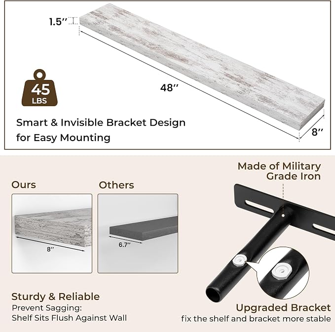 RICHFOCUS 48Inch Floating Shelves - Image 4