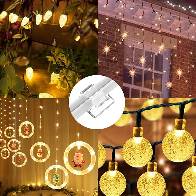 100 PCS Outdoor Light Clips Clear, Adhesive Cable Clips - Image 6