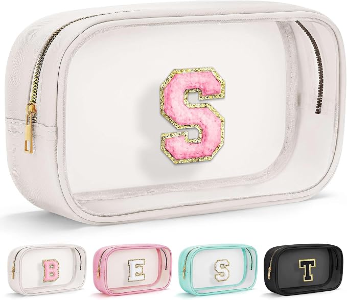 YOOLIFE Initial Birthday Gifts for Girls Kids Toiletry Bag Clear Makeup Bag by YOOLIFE