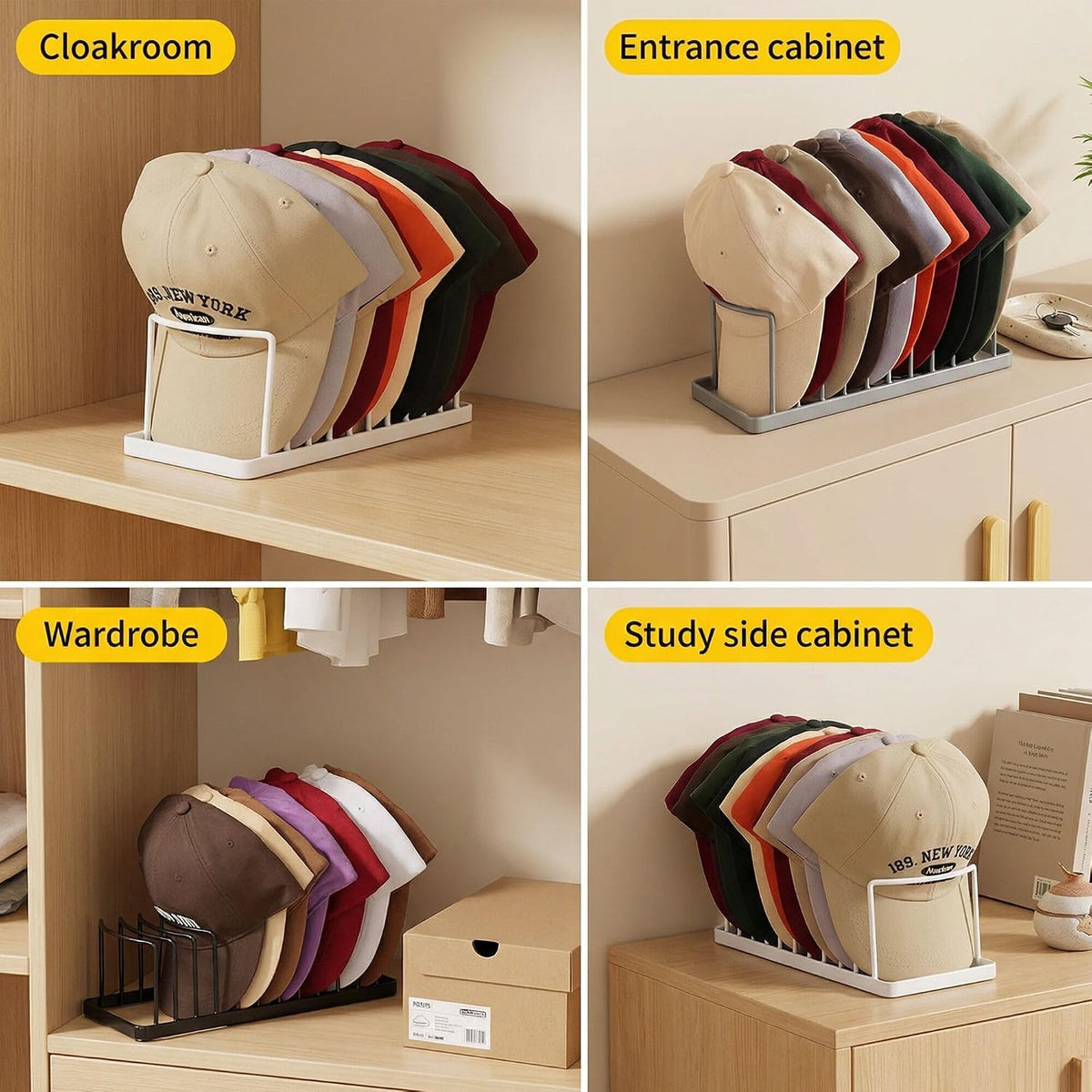 Hat Organizer for Baseball Caps - Hat Stand Hold 10 Caps