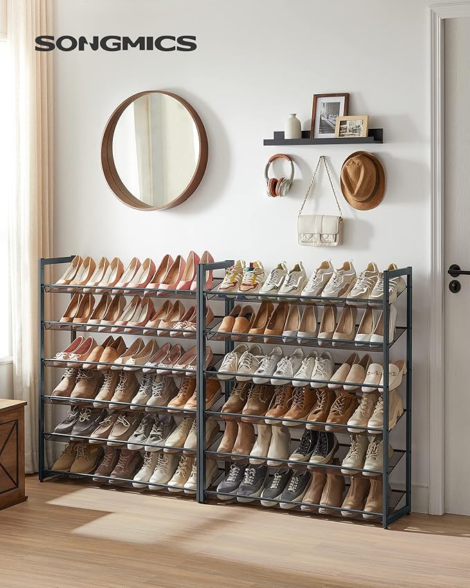 SONGMICS 12-Tier Stackable Shoe Shelf Set, Metal Shoe Storage - Image 2