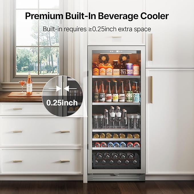 Ca'Lefort 24 Inch Beverage Refrigerator, 238 Cans Tall Beverage Fridge - Image 6