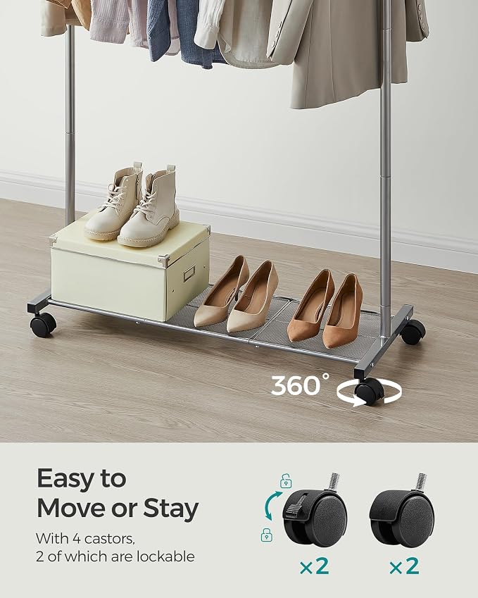 SONGMICS Clothes Rack with Wheels, Clothing Rack - Image 6
