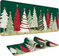 Christmas Tree - Green Gaming Mouse Pad 35.4"x15.7"Desk Mat Anti-Slip Rubber by ANNAQUEEN